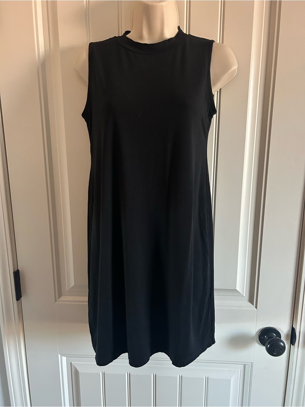 NEW Eileen Fisher Sleeveless Black Shift Dress Sz XXS